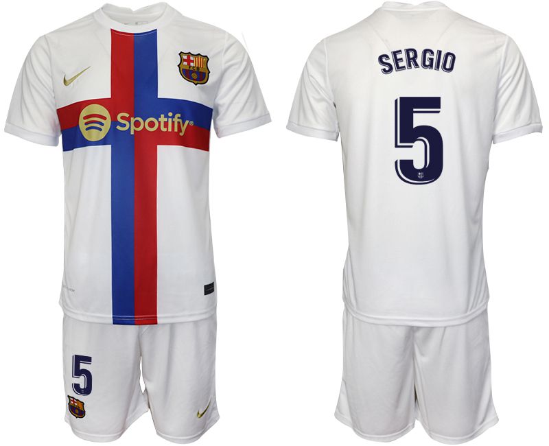 Men 2022-2023 Club Barcelona white away #5 Soccer Jersey